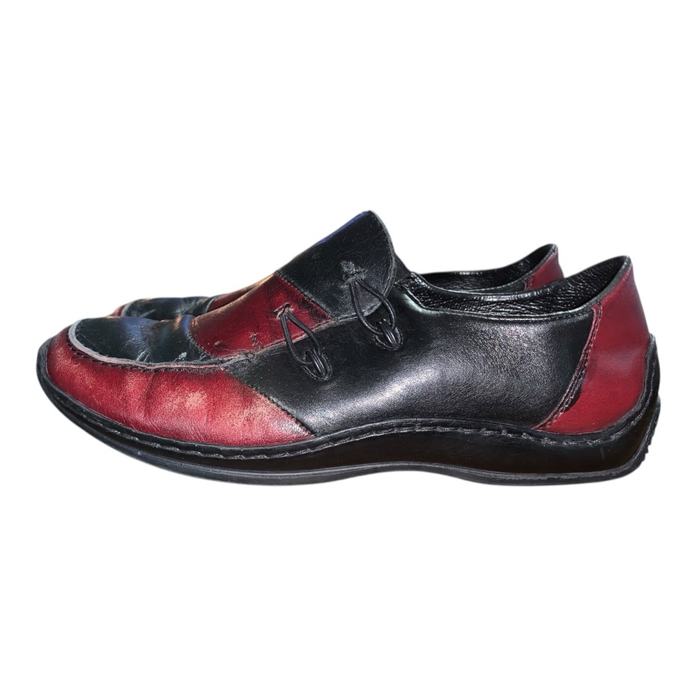 RIEKER ANTISTRESS Celia 51 Women's Slip-On Loafer Black Red US 7 EU 38